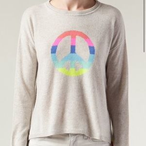 Autumn cashmere gray rainbow peace sweater